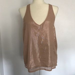 Zara Metallic Pink Racerback Top